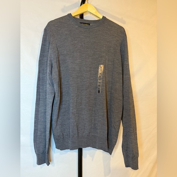 OVS Fashion Piombo Men's XXL Extra Fine Merino Wool Gray Sweater - Picture 1 of 6
